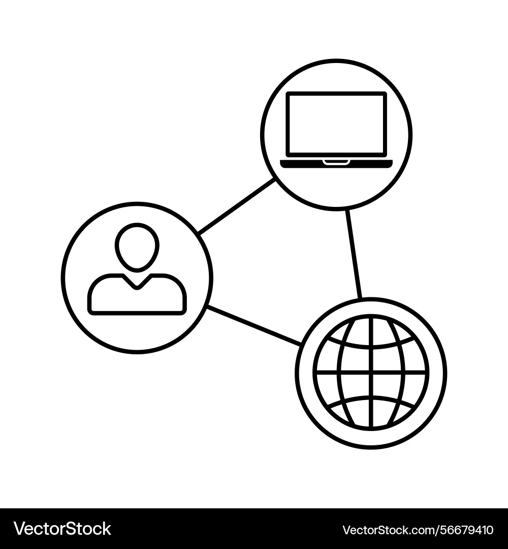 Internet and working network icon Internet and working network icon vector image