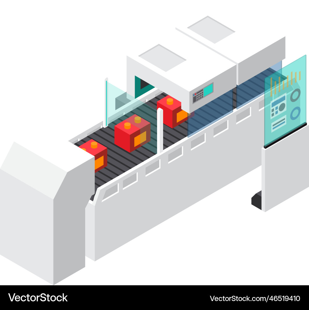 Isometrische Industrieroboter Isometrische Industrieroboter vektorbild