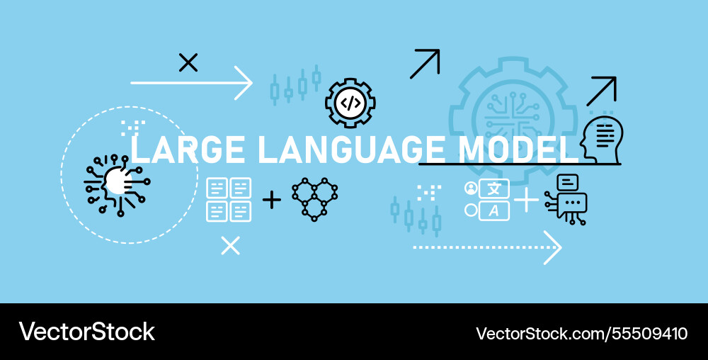 Large language model llm conceptual big data Large language model llm conceptual big data vector image