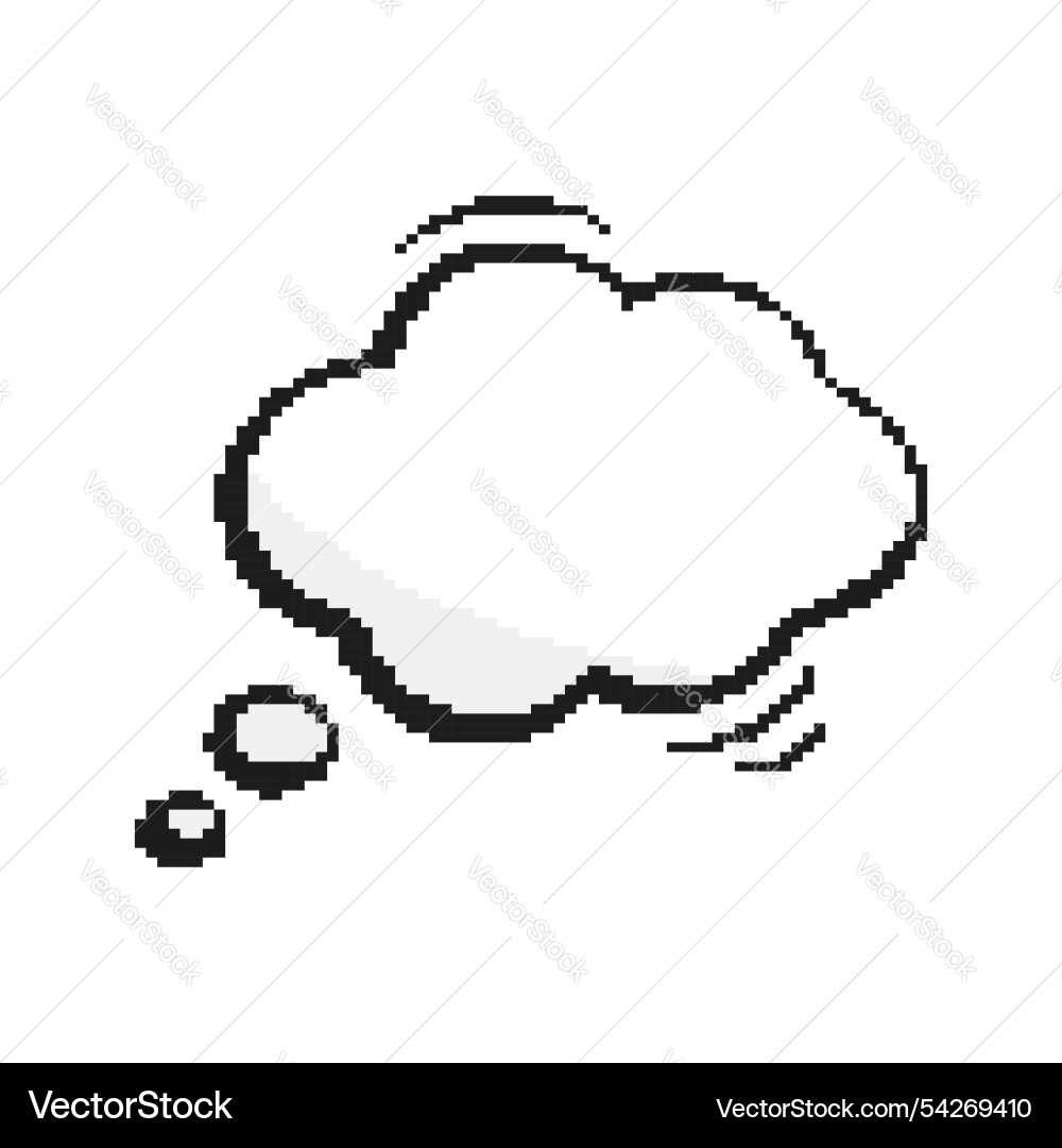 Pixelated texting message blank box icon cloud vector image