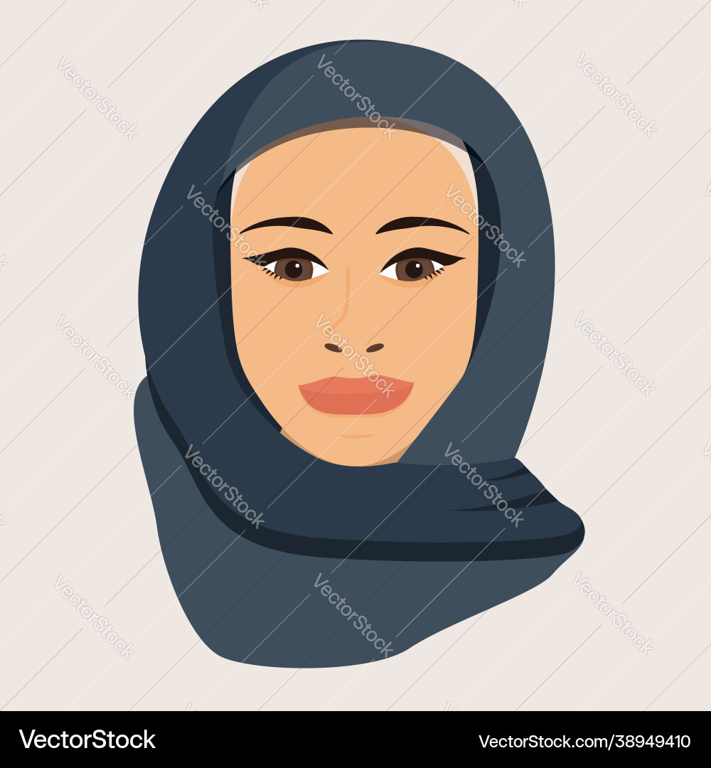 Portrait a muslim woman in hijab Vector Image