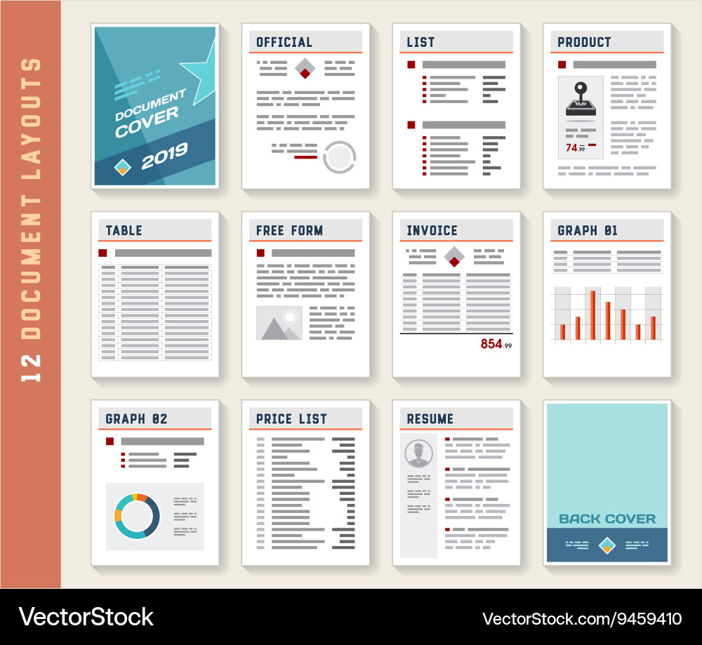 Report Layout Templates Vector Image