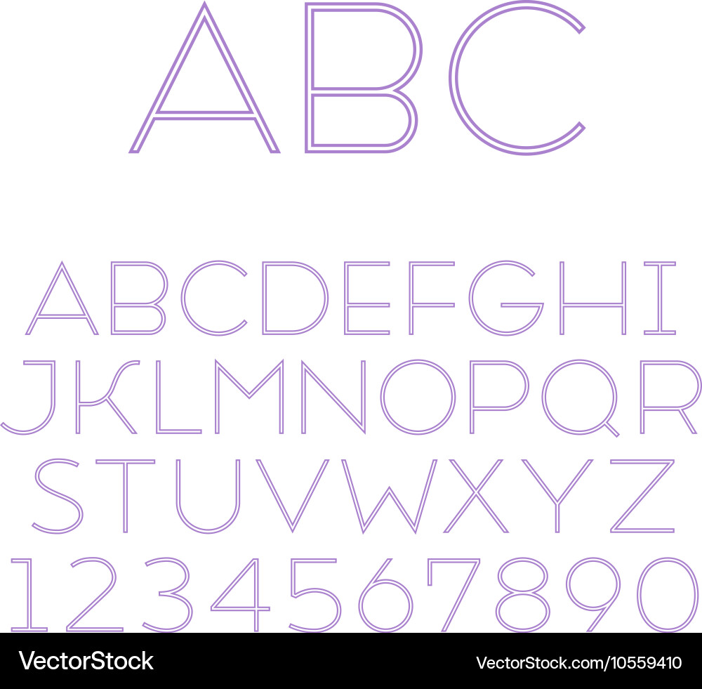 Retro Grotesque Inline Typeface Vector Image