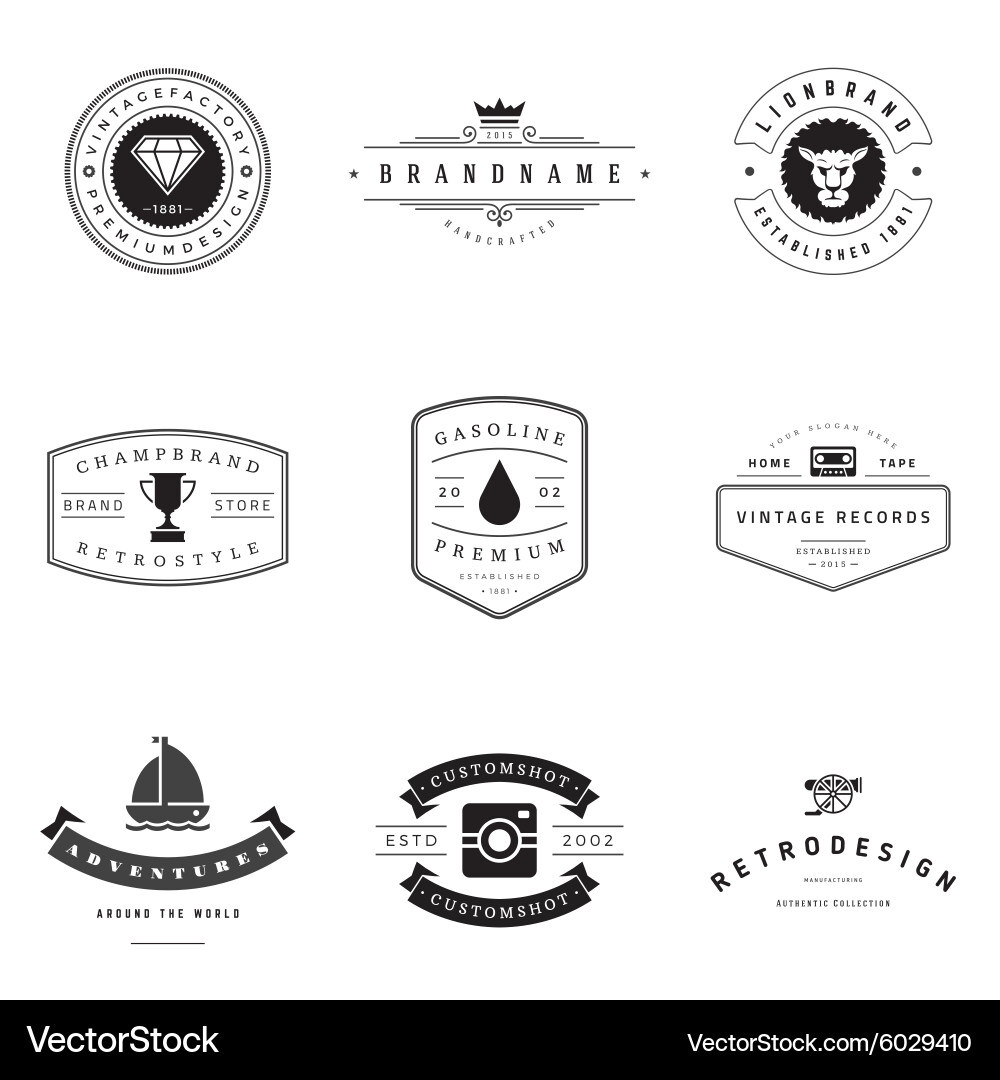 Retro logotypes set Vector Image