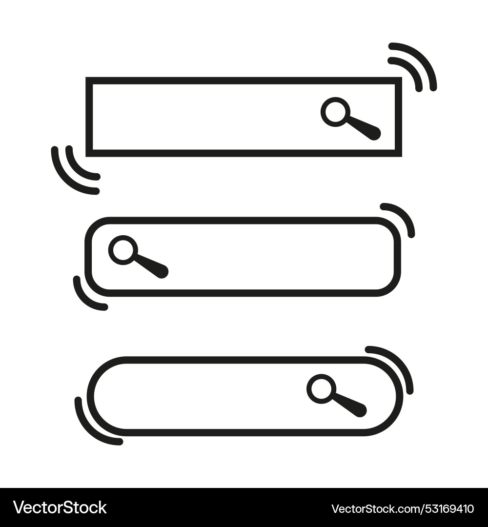 Search bar icons interactive interface element Search bar icons interactive interface element Vector Image
