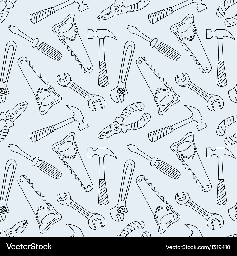Tools seamless line pattern Vector Image