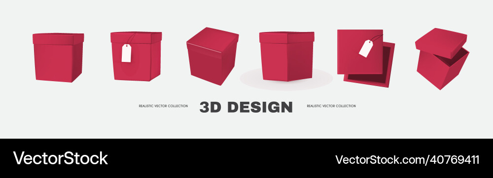 3d box collection in different view delivery 3d box collection in different view delivery vector image