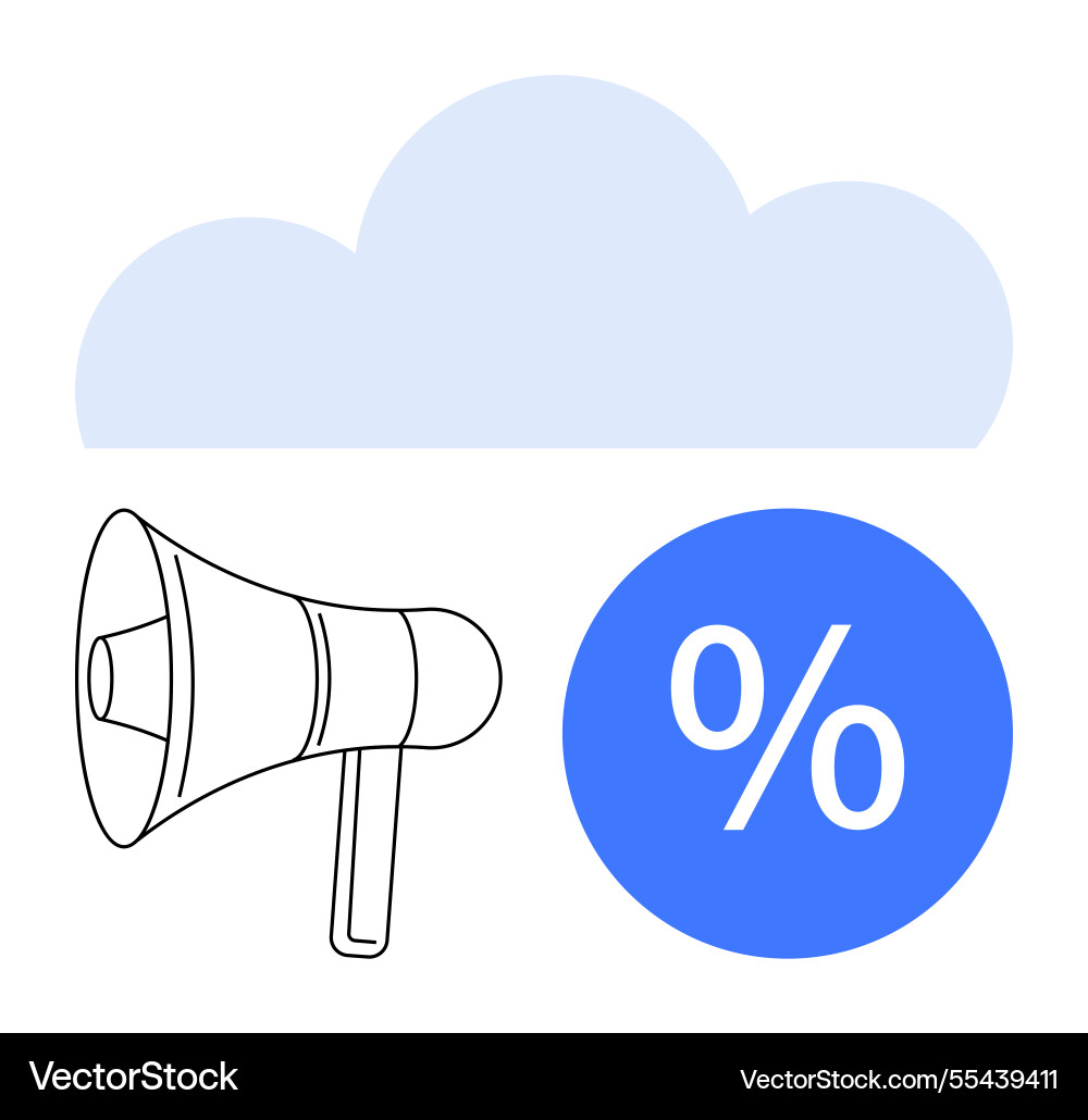 Cloud computing concept with megaphone Cloud computing concept with megaphone vector image