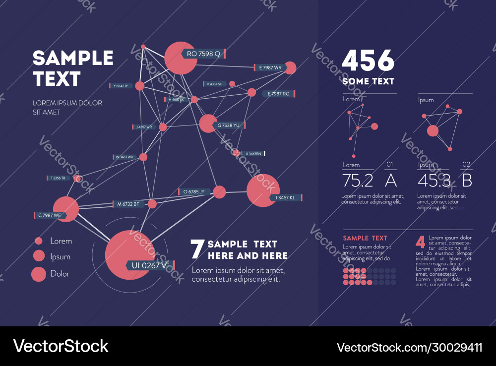 Complex Data Network Visualization vector image