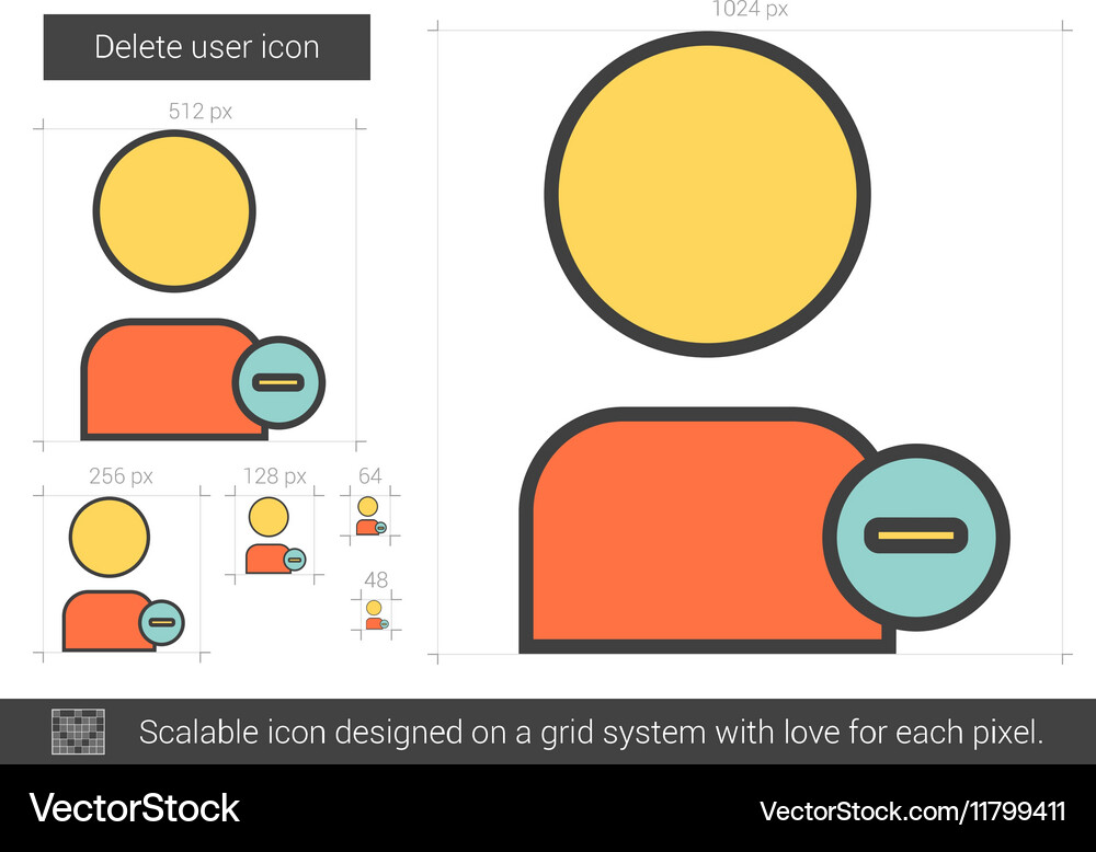 Delete user line icon Vector Image