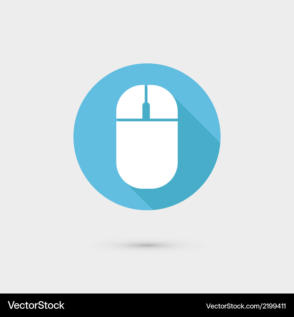 Flat Mouse Icon with Shadow vector image