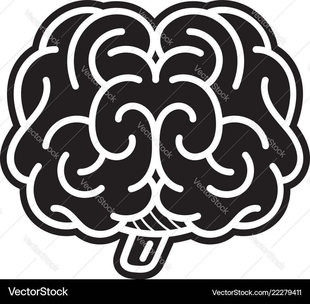 Front brain icon simple style Front brain icon simple style vector image