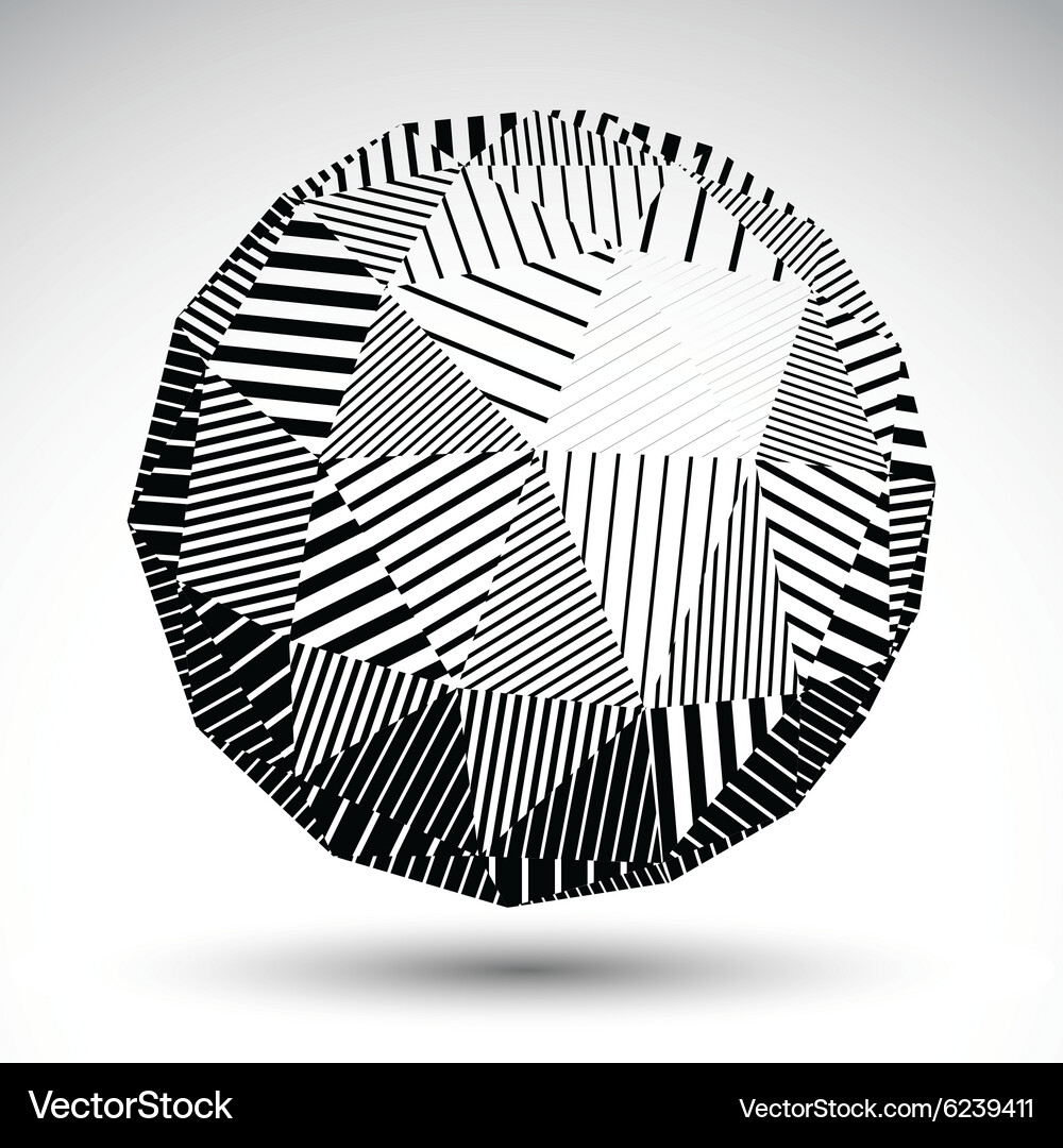 Geometric spherical structure with black parallel Vector Image
