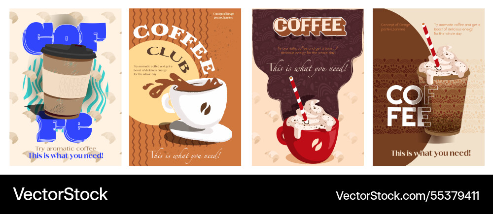 Kaffeeabdeckung Typografie Vorlage für Werbung Kaffeeabdeckung Typografie Vorlage für Werbung vektorbild