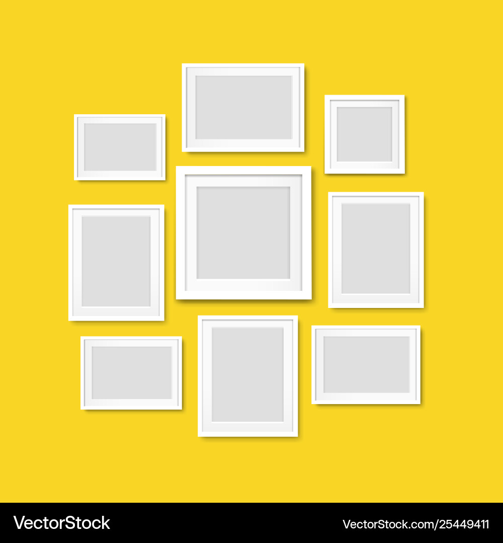 Picture frame isolated yellow background vector image