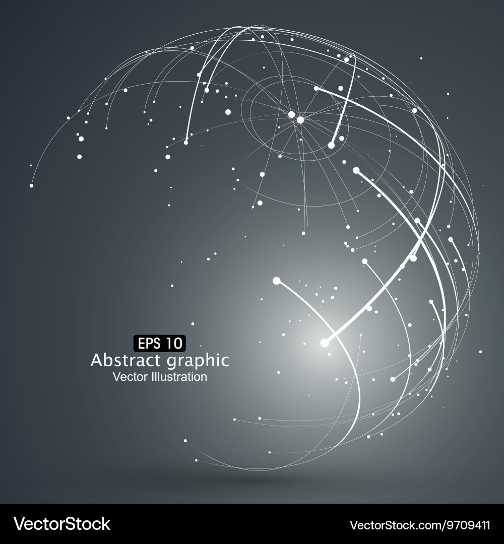 Point and curve constructed the sphere wireframe Vector Image