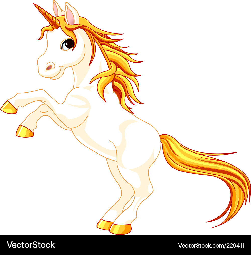 Rearing Unicorn Vector Image