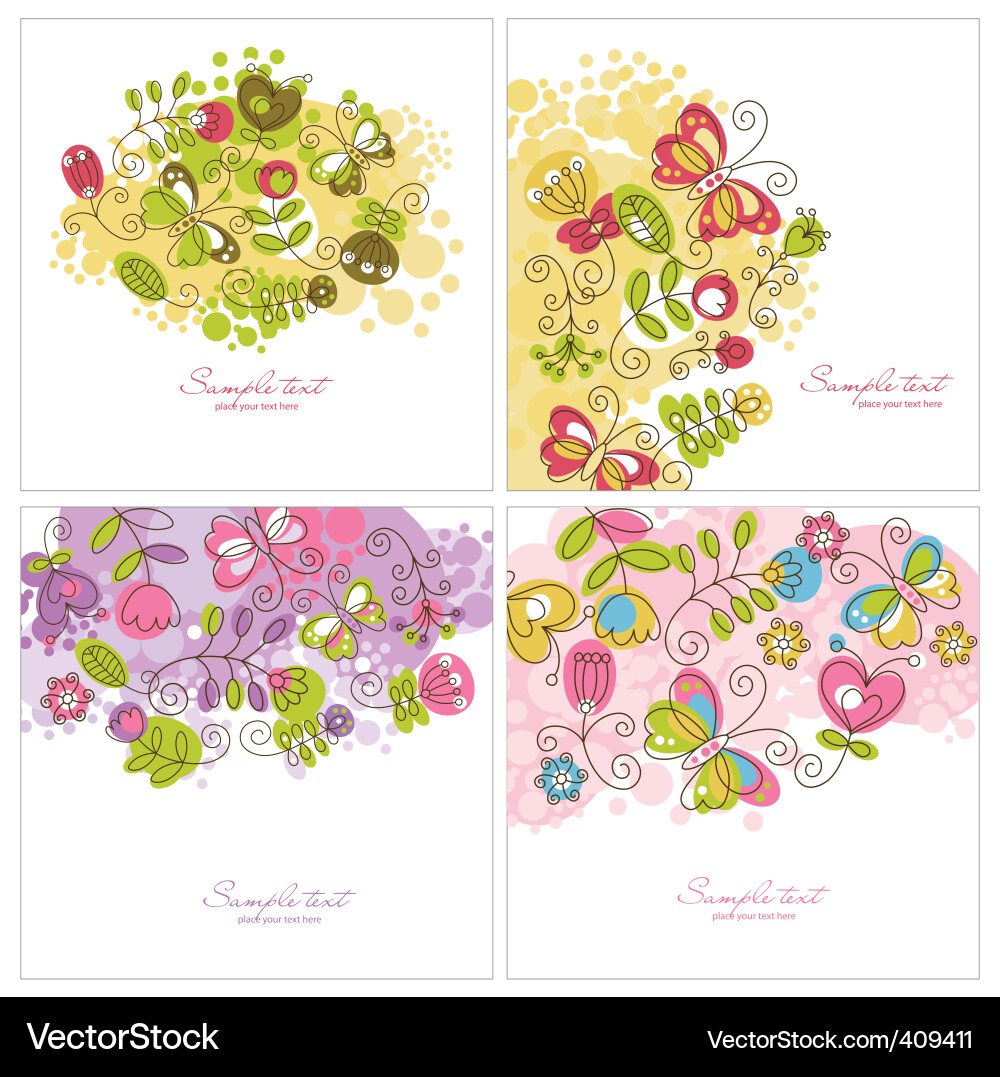 Set of floral Royalty Free Vector Image - VectorStock