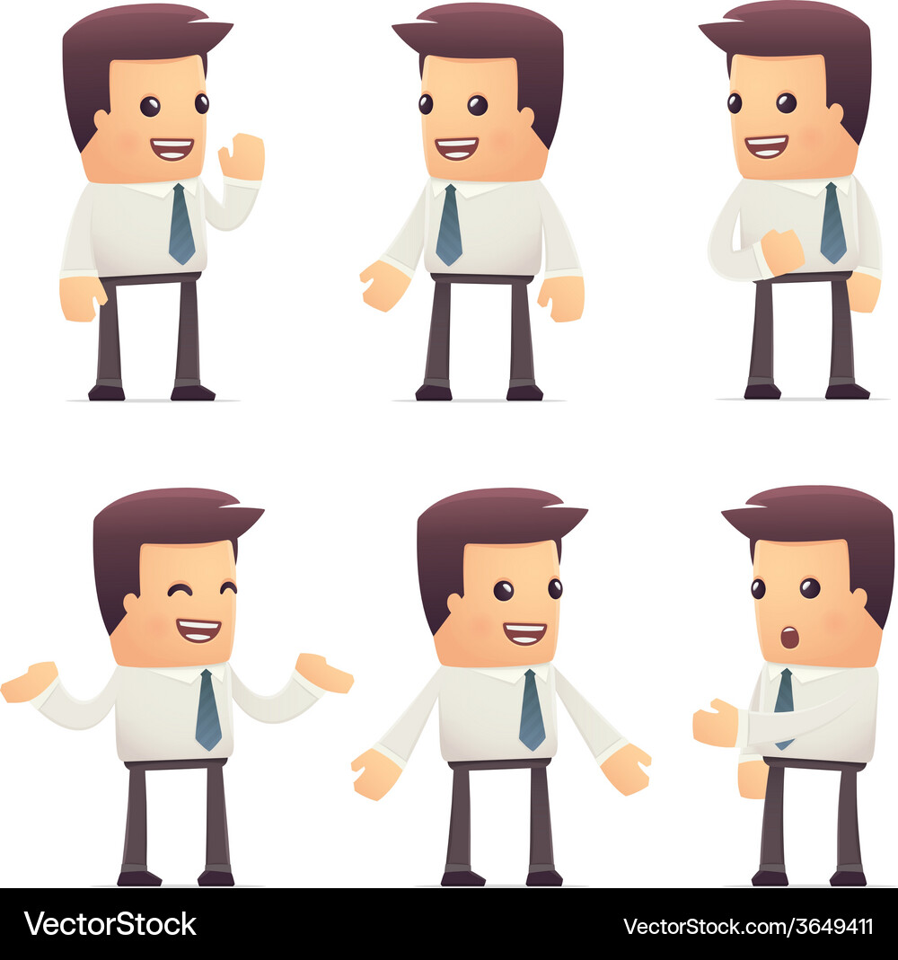 Set of manager character in different poses Vector Image