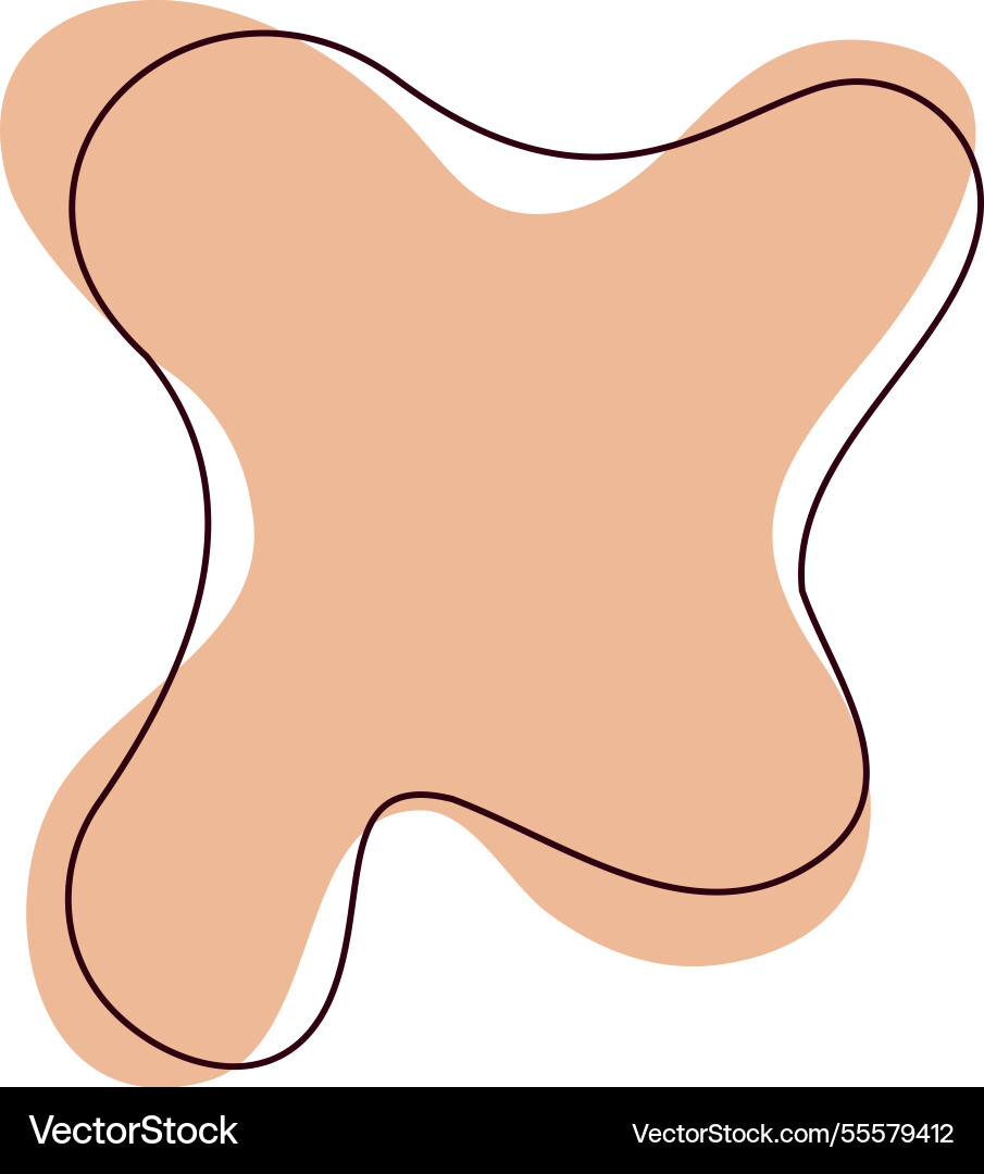 Abstract peach star blob shape icon vector image