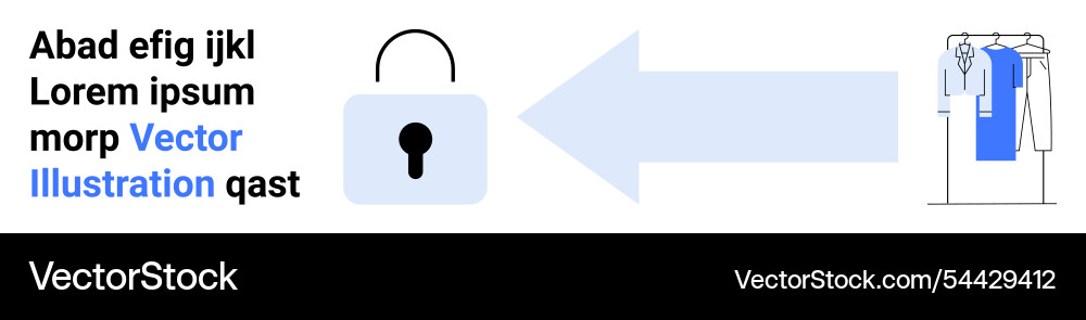 Arrow pointing towards keyhole in a lock with text Vector Image