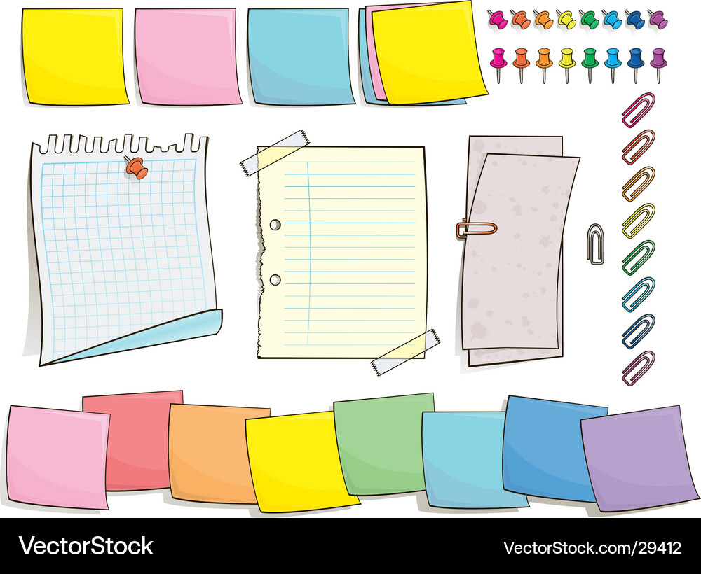 Colorful Post-it Notes Vector Image