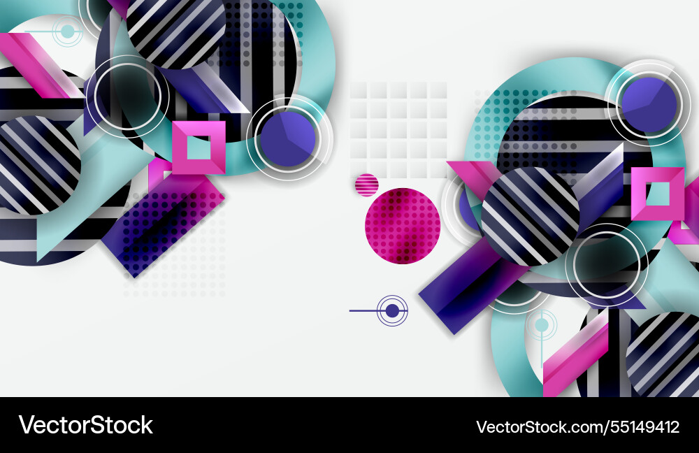 Dynamic complex geometric abstract background Vector Image