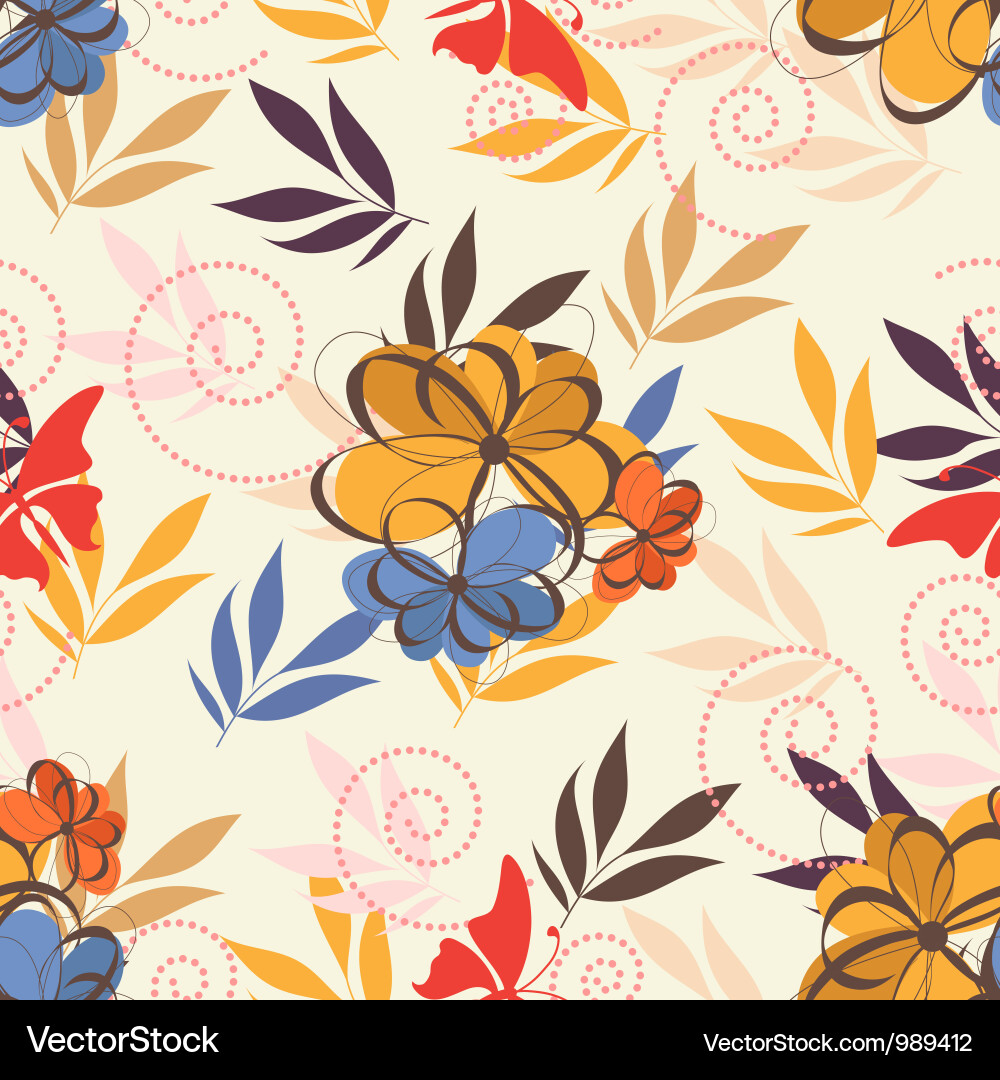 Floral Paisley Swirls vector image