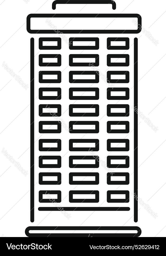 Modern building facade with many windows line icon Modern building facade with many windows line icon vector image