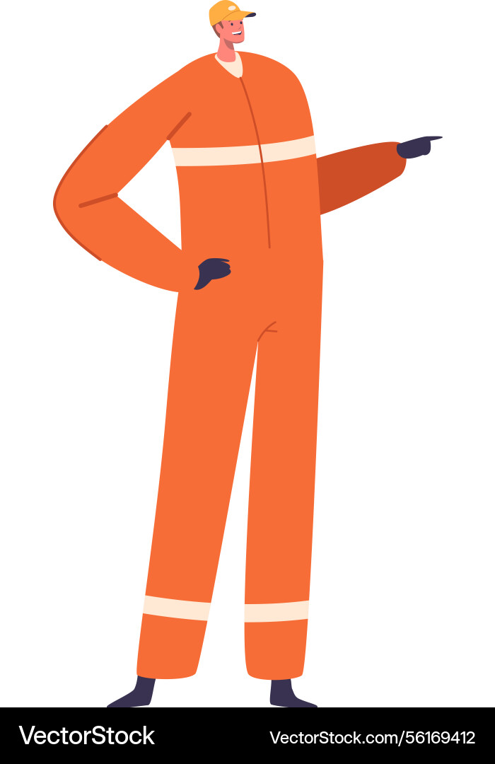 Operator of garbage sorting plant vector image