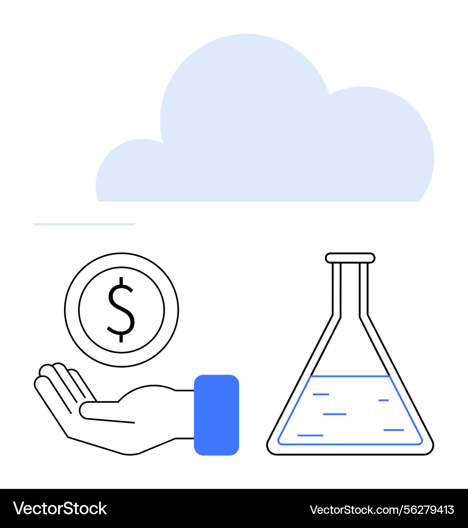 Cloud computing concept with finance and science Cloud computing concept with finance and science vector image