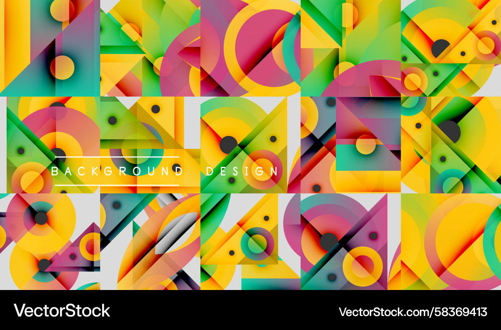 Dynamic Geometric Color Patterns Vector Image