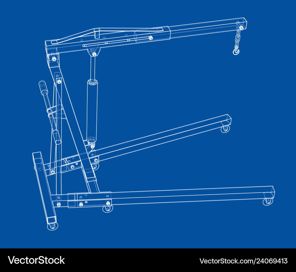 Engine hoist outline rendering of 3d Vector Image