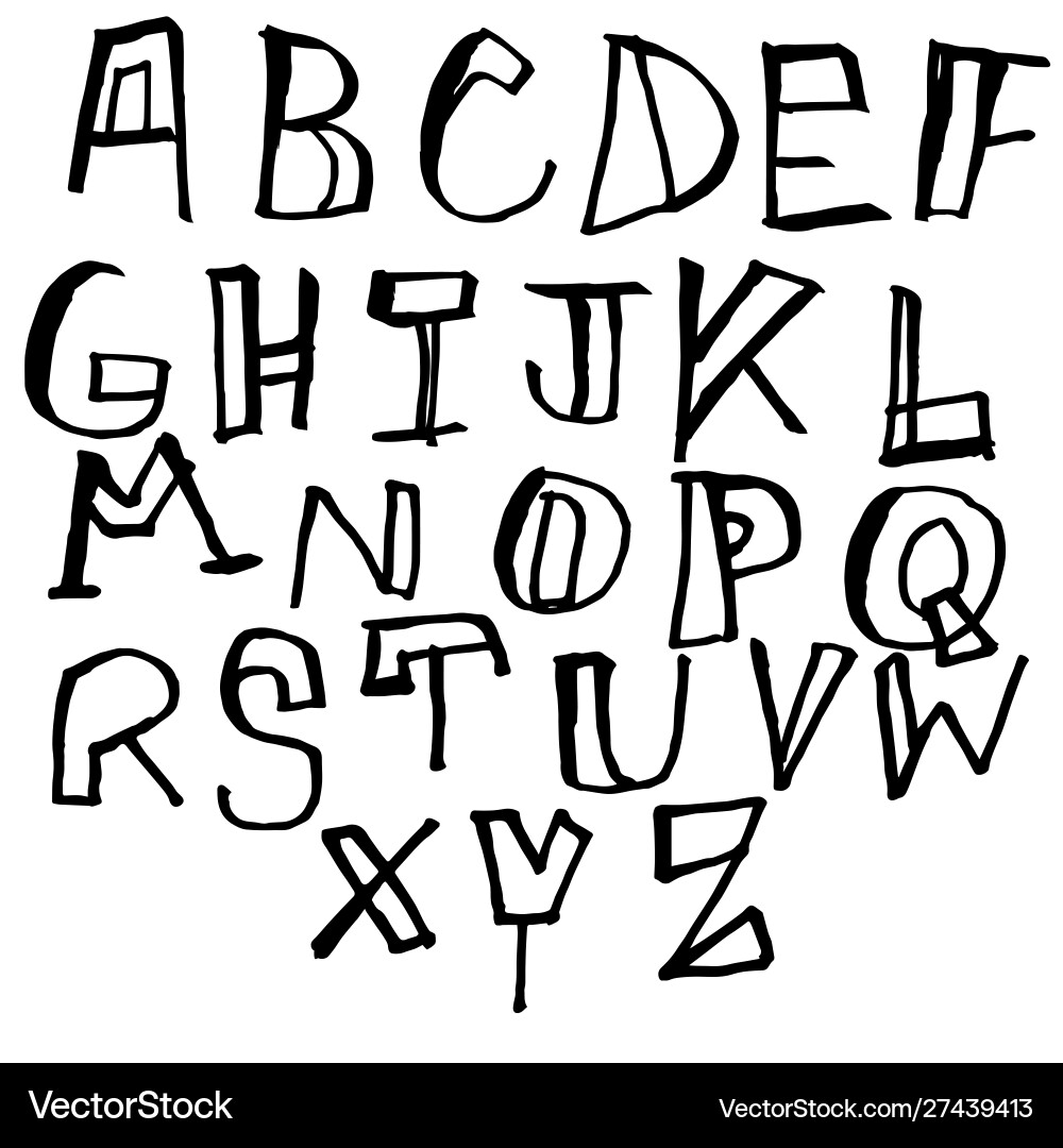 Fun hand drawn font collection Vector Image