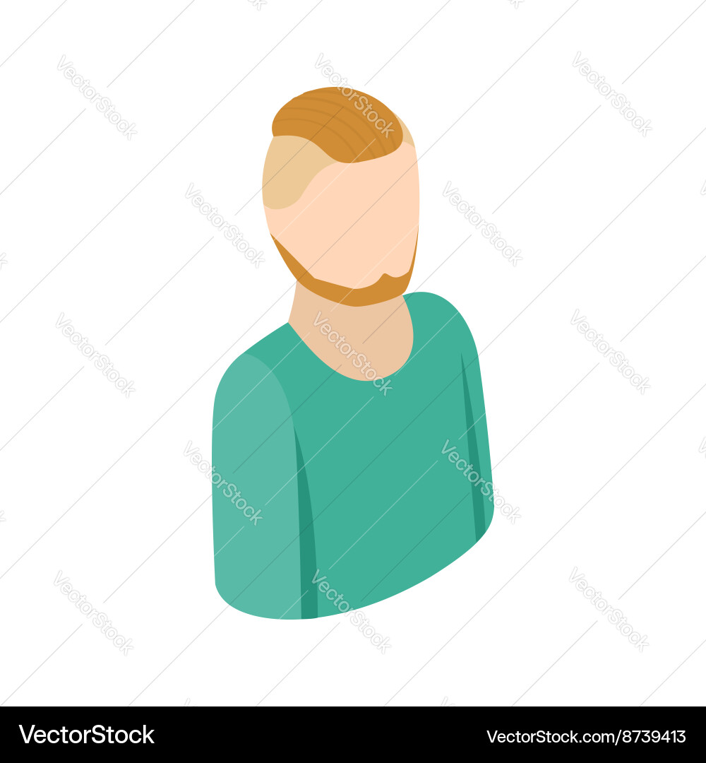 Man with a beard icon isometric 3d style vector image