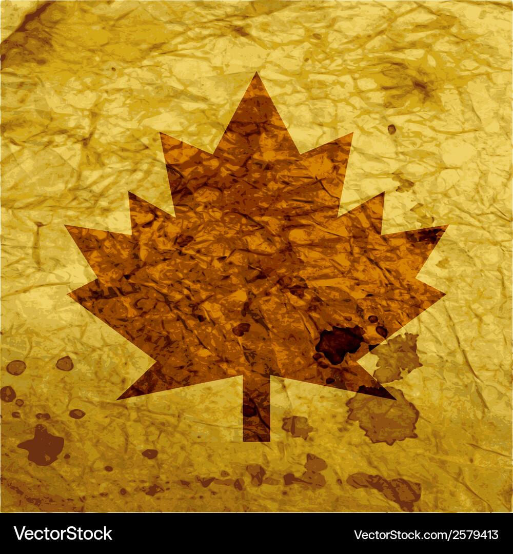 Maple leaf flat modern web button and space Vector Image