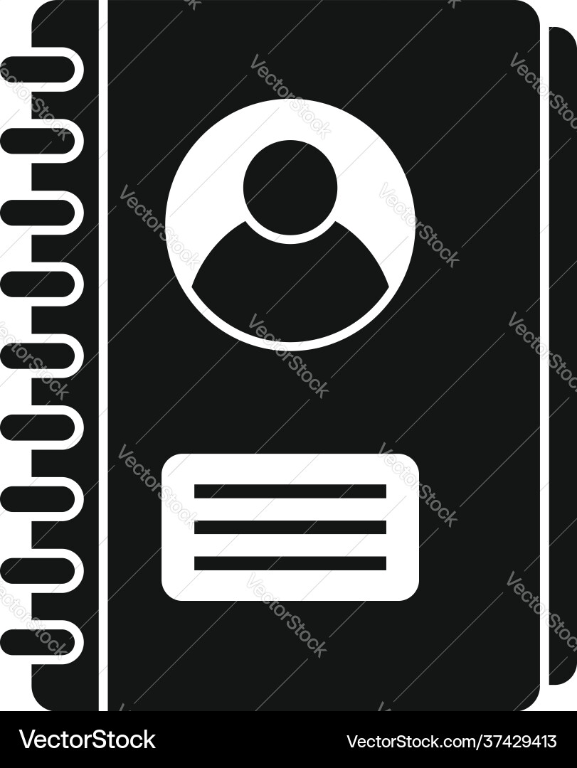 Personal information notebook icon simple style Personal information notebook icon simple style vector image