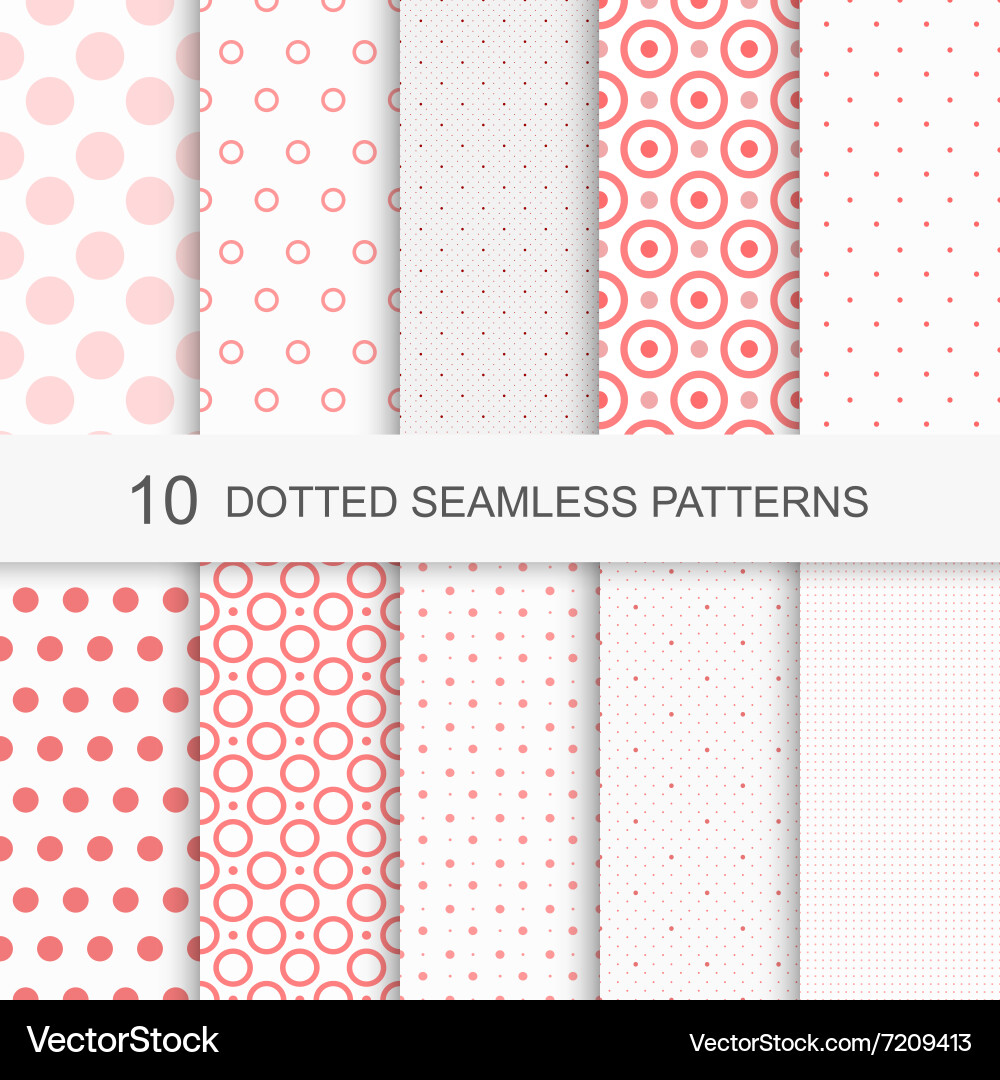 Seamless patterns with dots vector image