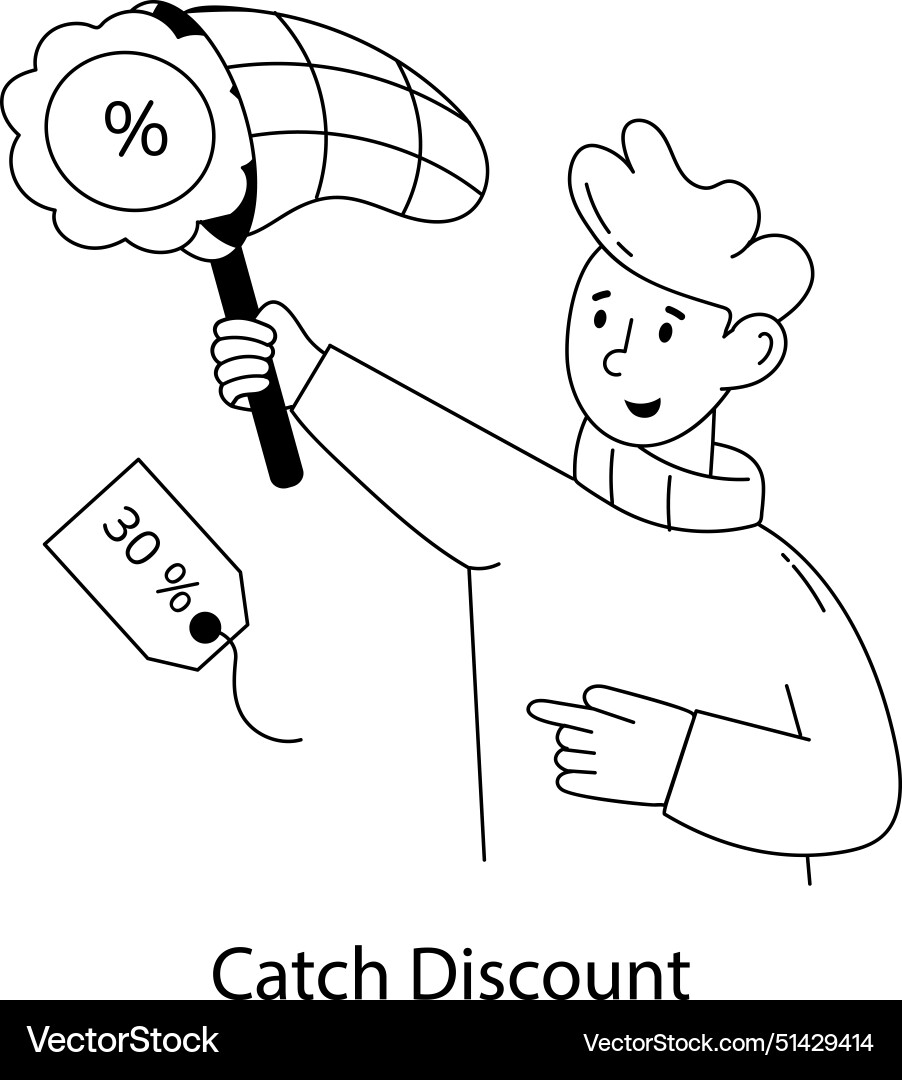 Catch discount Royalty Free Vector Image VectorStock