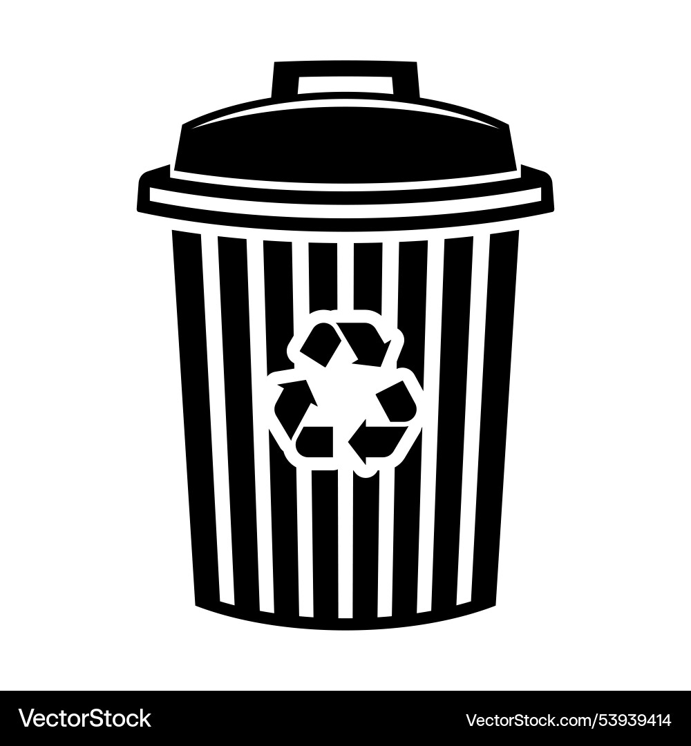 Eco-friendly trash bin icon for recycling purposes Eco-friendly trash bin icon for recycling purposes vector image