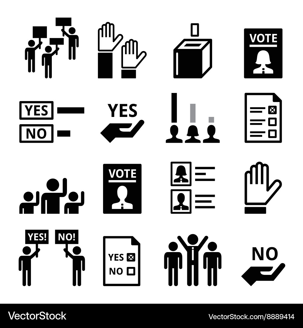 Hands Raising - Voting Icon Set vector image