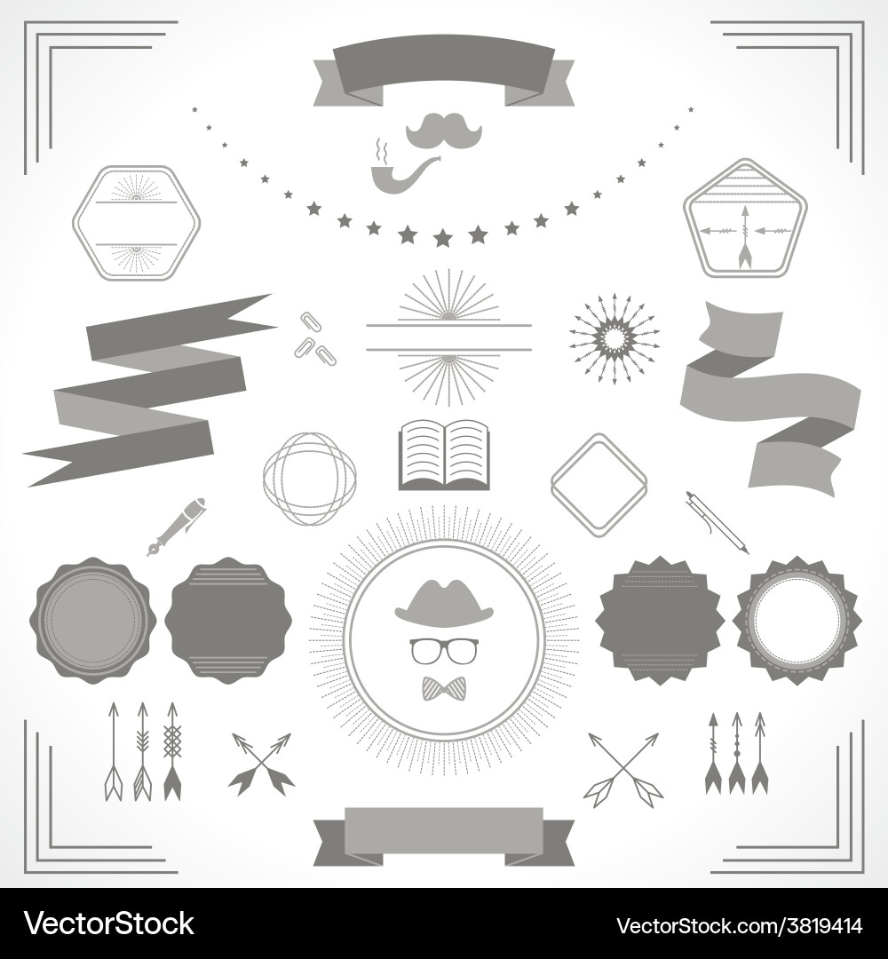Retro set Royalty Free Vector Image - VectorStock