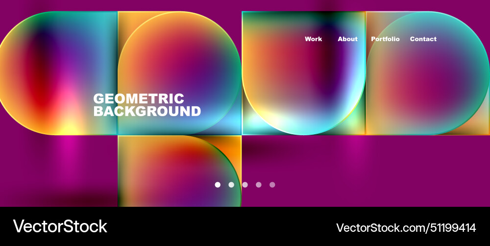 Vibrant geometric pattern with circles and squares