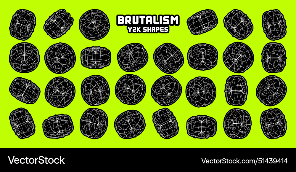 Wireframe lined shapes perspective mesh 3d grid Vector Image