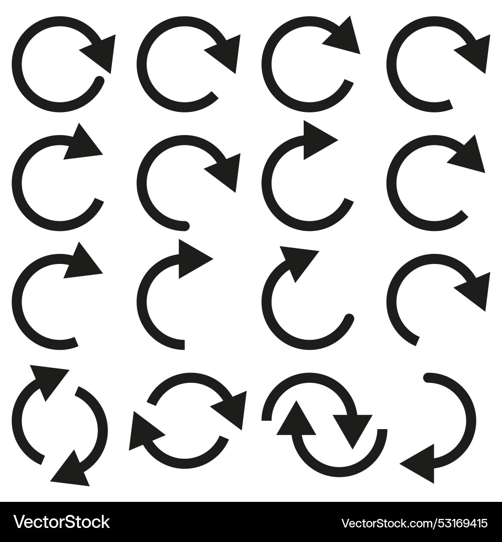 Arrow rotation icons circular arrows various vector image