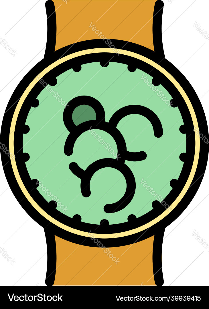 Circle repair watch icon color outline Circle repair watch icon color outline vector image