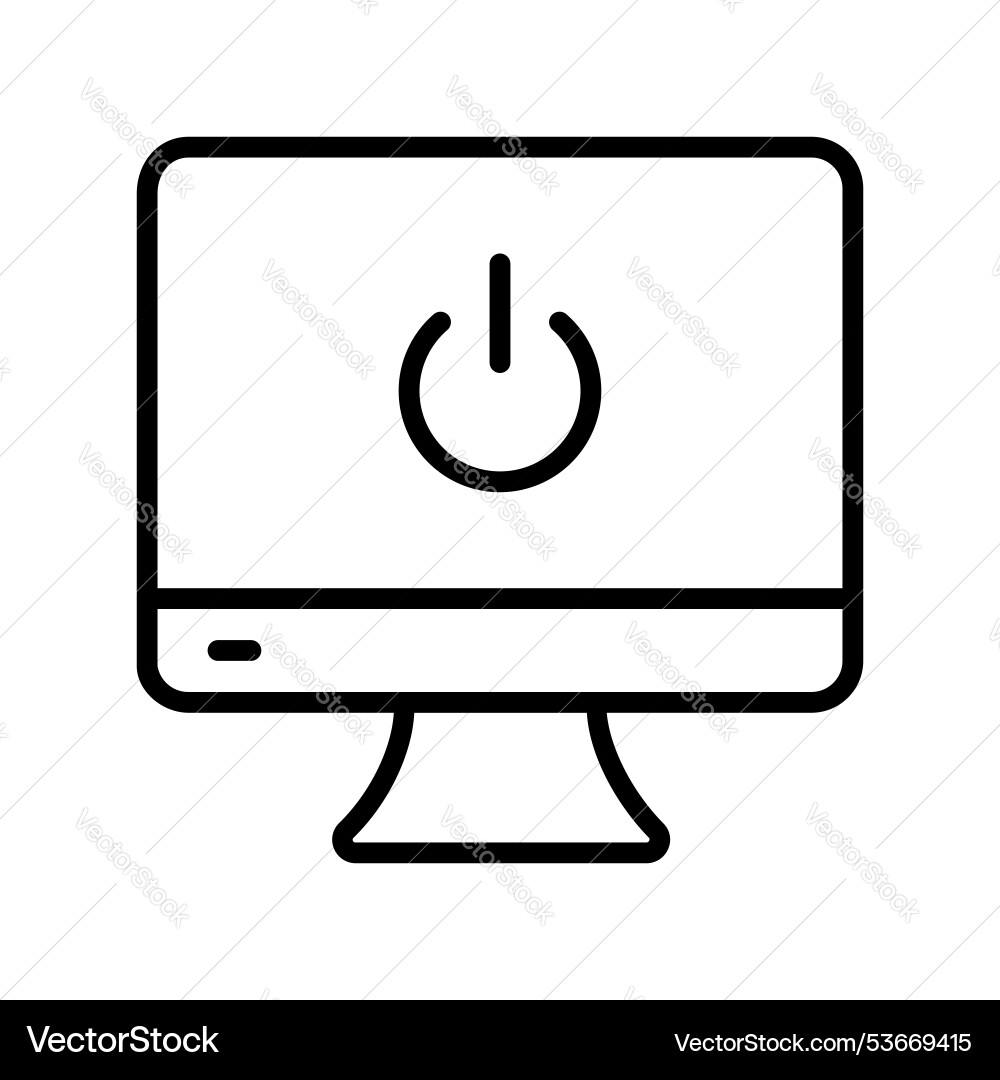 Computer screen icon outline style design Computer screen icon outline style design vector image