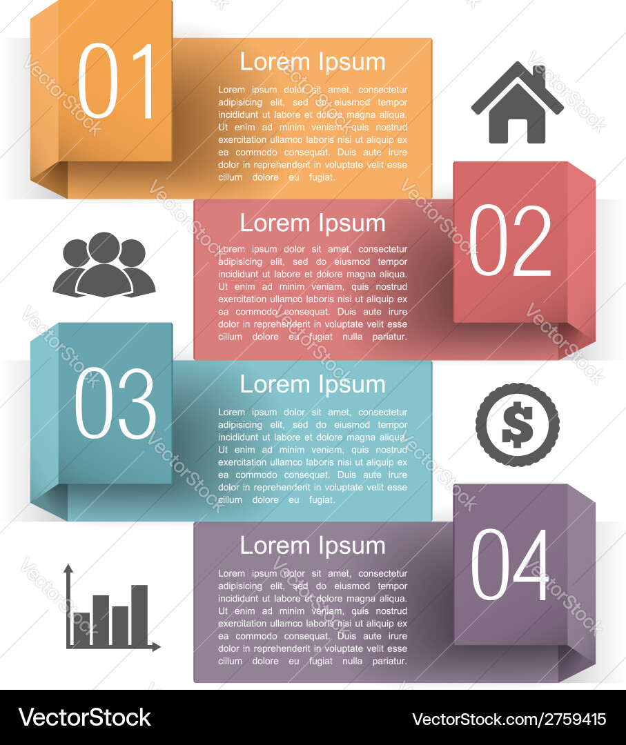 Design template with four elements Vector Image