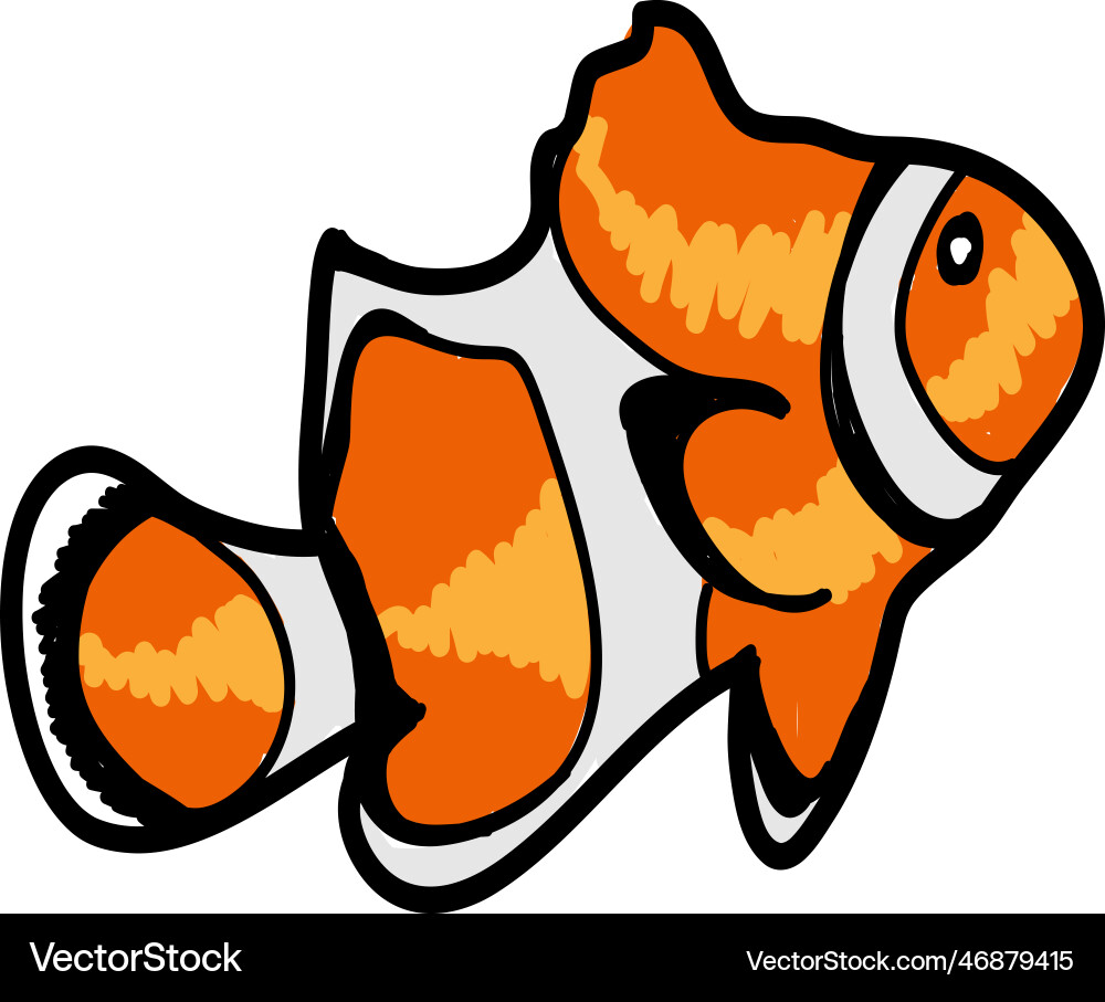 Doodle Cartoon von Clownfish im Kreisrahmen Doodle Cartoon von Clownfish im Kreisrahmen vektorbild