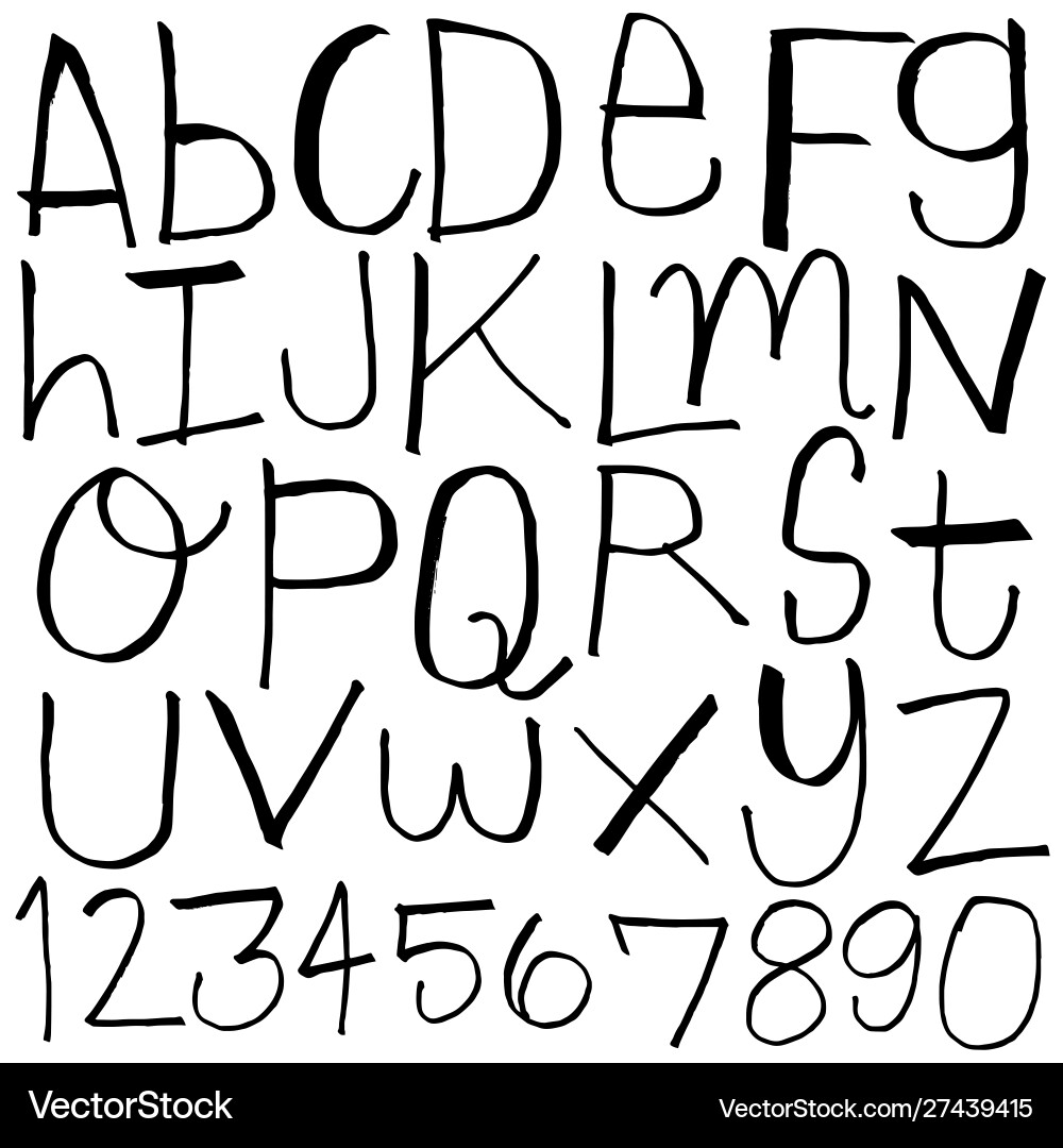 Fun hand drawn font collection Vector Image
